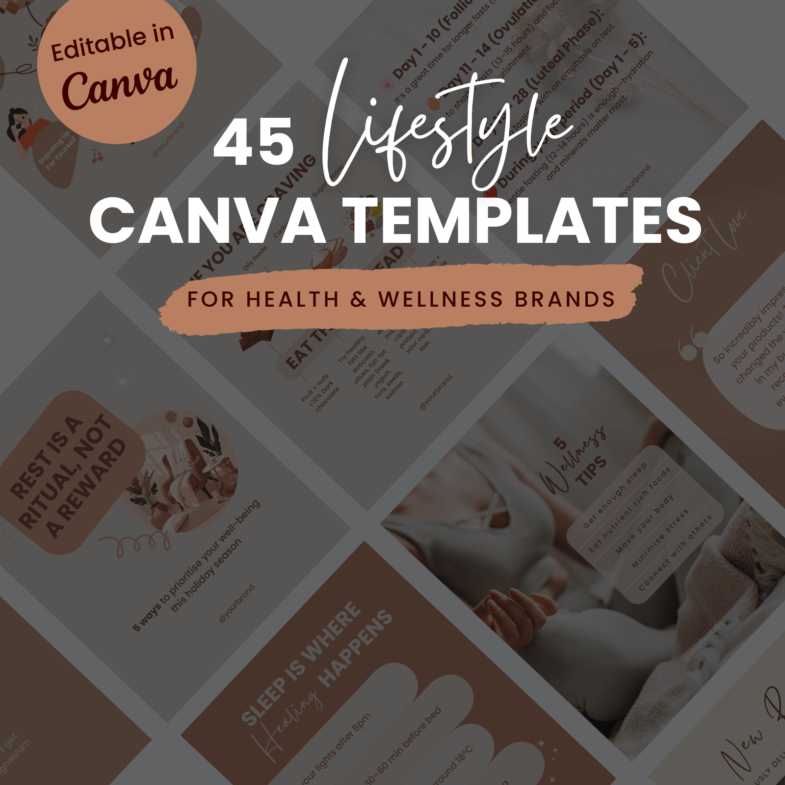 45 lifestyle Canva templates for instant download